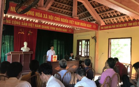 Xã Phú Nghiêm tổ chức lấy ý kiến cử tri đối với Đề án sắp xếp đơn vị hành chính cấp xã thuộc huyện Quan Hóa